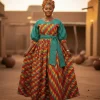 Afrikaanse stof - Two-Tone print Polycotton - 6 yard Combinatie (4+2 yard) PO-5041