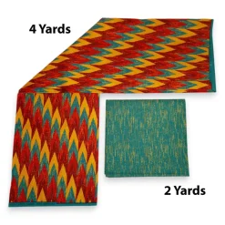 Afrikaanse stof - Two-Tone print Polycotton - 6 yard Combinatie (4+2 yard) PO-5041
