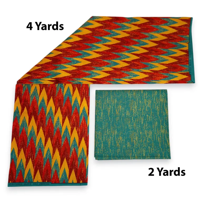 Afrikaanse stof - Two-Tone print Polycotton - 6 yard Combinatie (4+2 yard) PO-5041