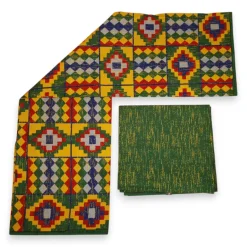 Afrikaanse stof - Two-Tone print Polycotton - 6 yard Combinatie (4+2 yard) PO-5038