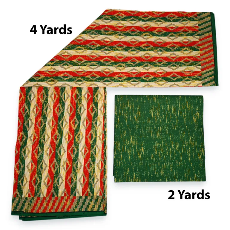Afrikaanse stof - Two-Tone print Polycotton - 6 yard Combinatie (4+2 yard) PO-5037