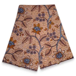 Afrikaanse stof - Zalmkleurige Flower stems - 100% katoen
