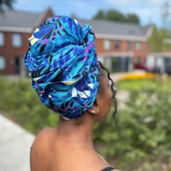 Afrikaanse Turquoise Feathers hoofddoek - headwrap