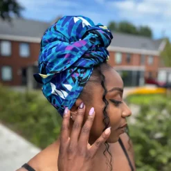 Afrikaanse Turquoise Feathers hoofddoek - headwrap