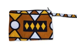 Afrikaanse wax print Make-up tasje / handtasje / etui / potloden mapje / pennentasje - Mosterd Gele Samakaka