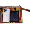 Afrikaanse wax print Make-up tasje / handtasje / etui / potloden mapje / pennentasje - Oranje / groen Kente