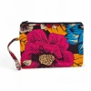 Afrikaanse wax print Make-up tasje / handtasje / etui / potloden mapje / pennentasje - Rood & Blauw flower