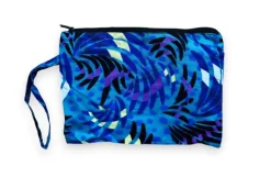 Afrikaanse wax print Make-up tasje / handtasje / etui / potloden mapje / pennentasje - Turquoise Feathers