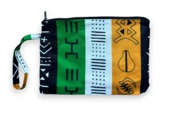 Afrikaanse wax print Make-up tasje / handtasje / etui / potloden mapje / pennentasje - Groene Bogolan