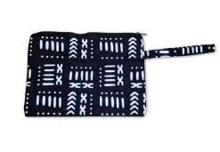 Afrikaanse wax print Make-up tasje / handtasje / etui / potloden mapje / pennentasje - Zwarte Bogolan