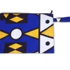 Afrikaanse wax print Make-up tasje / handtasje / etui / potloden mapje / pennentasje - Blauw Gele Samakaka