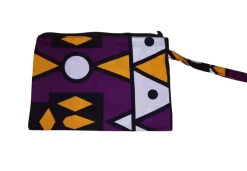 Afrikaanse wax print Make-up tasje / handtasje / etui / potloden mapje / pennentasje - Paars Gele Samakaka