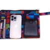Afrikaanse wax print Make-up tasje / handtasje / etui / potloden mapje / pennentasje - Paars / Roze kente