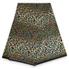 Afrikaanse wax print stof - Beige Turkoois Leopard Spots - 100% katoen