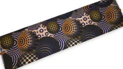 Afrikaanse wax print stof - Blauw Oranje Cosmic Orb Pattern - 100% katoen