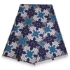 Afrikaanse wax print stof - Blauw Lichtblauw Floral Geometry - Polycotton