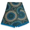 Afrikaanse wax print stof - Blauw en Petrol Sacred Circle Patterns - 100% katoen