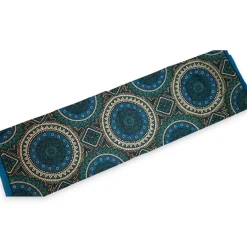 Afrikaanse wax print stof - Blauw en Petrol Sacred Circle Patterns - 100% katoen