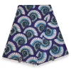 Afrikaanse wax print stof - Blauw Wit Spiral Shells - Polycotton