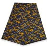 Afrikaanse wax print stof - Blauw Bogolan Geometry - 100% katoen