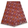 Afrikaanse wax print stof - Bordeauxrood Oranje Bogolan Icons - 100% katoen