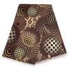 Afrikaanse wax print stof - Bruin Beige Cosmic Orb Pattern - 100% katoen