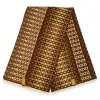 Afrikaanse wax print stof - Bruin Crème Geo Dot Stripe - 100% katoen