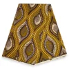 Afrikaanse wax print stof - Geel Bruin Ancient Leaf Geometry - 100% katoen