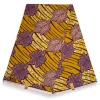 Afrikaanse wax print stof - Geel Maple Leaf - 100% katoen