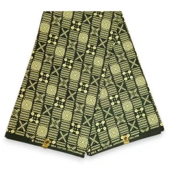 Afrikaanse wax print stof - Groen Bogolan Grid - 100% katoen