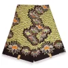 Afrikaanse wax print stof - Groen Zwart Lotus Border - 100% katoen