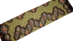 Afrikaanse wax print stof - Groen Zwart Lotus Border - 100% katoen