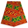 Afrikaanse wax print stof - Groen Rood Kente Print Ghana - 100% katoen