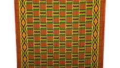 Afrikaanse wax print stof - Groen Kente Print Zigzag Ghana - 100% katoen