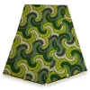 Afrikaanse wax print stof - Groen Limoengroen Twisted Waves - 100% katoen