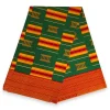 Afrikaanse wax print stof - Groen Pan Africa Kente Print Ghana - 100% katoen
