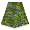 Afrikaanse wax print stof - Groen Maple Leaf - 100% katoen