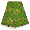 Afrikaanse wax print stof - Groen Geel Sunburst Garden - Polycotton