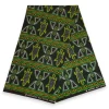 Afrikaanse wax print stof - Groen Zwart Toghu Bamenda Cameroon - 100% katoen