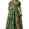 Afrikaanse wax print stof - Groen Emerald Spirit - 100% katoen