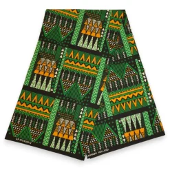 Afrikaanse wax print stof - Groen Emerald Spirit - 100% katoen
