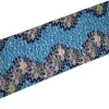 Afrikaanse wax print stof - Lichtblauw Blauw Lotus Border - 100% katoen