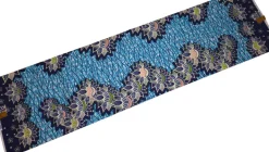Afrikaanse wax print stof - Lichtblauw Blauw Lotus Border - 100% katoen
