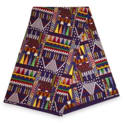 Afrikaanse wax print stof - Multicolor Earth Heritage - 100% katoen
