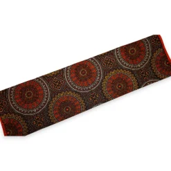 Afrikaanse wax print stof - Oranje en Bruin Sacred Circle Patterns - 100% katoen