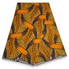 Afrikaanse wax print stof - Oranje Mosterd Fan Leaf - 100% katoen