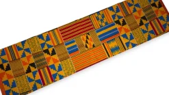 Afrikaanse wax print stof - Oranje Kente Print Blocks Ghana - 100% katoen