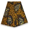 Afrikaanse wax print stof - Oranje Zwart Wild Leopard - 100% katoen