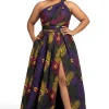 Afrikaanse wax print stof - Paars Geel Royal Peacock - 100% katoen