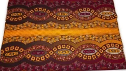 Afrikaanse wax print stof - Rood Geel Royal Wave Ornament - 100% katoen
